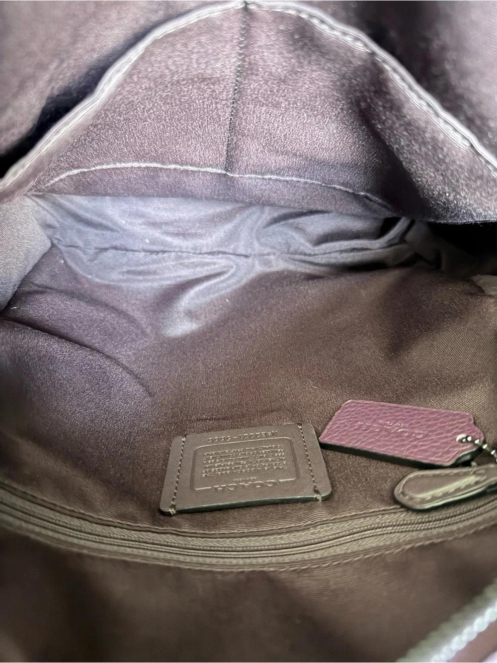 Coach NWOT Court Full Size Leather Backpack in Purple